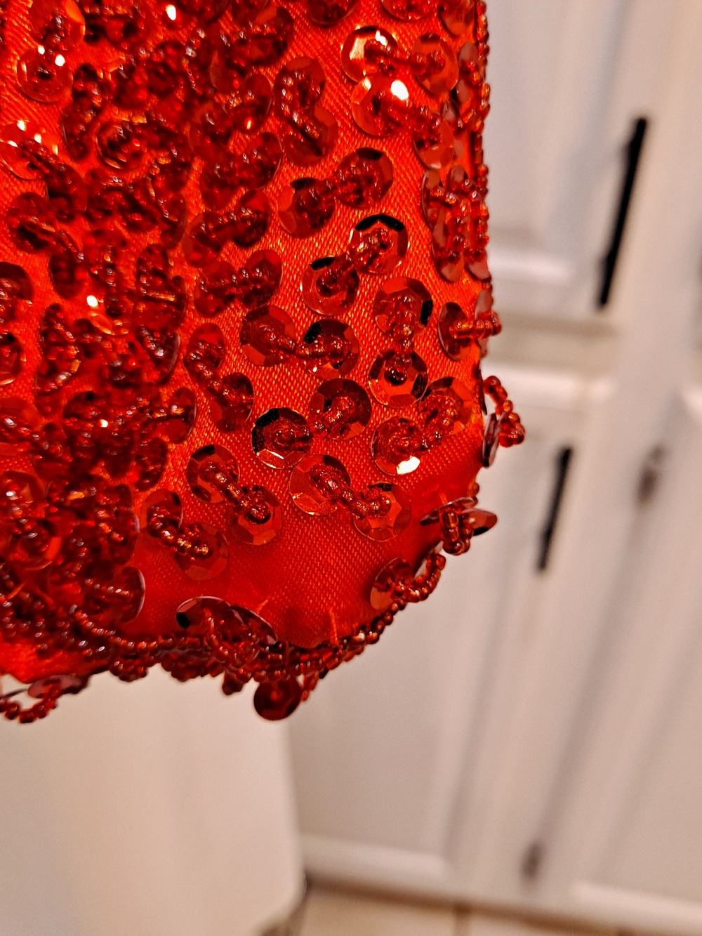 Bijoux Terner Y2k Vintage Cherry Red Sequin Quartz Beaded Mini Top-Handle Bag - Picture 14 of 14